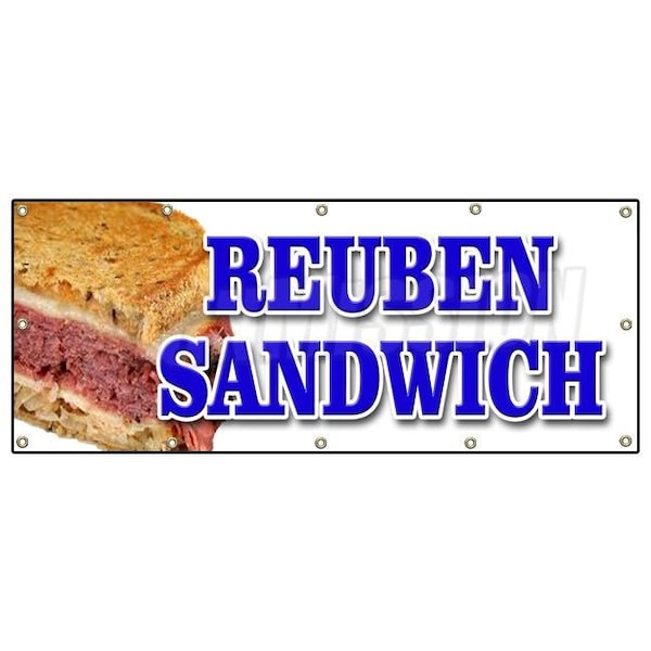 Reuben Sandwich Banner Heavy Duty 13 Oz Vinyl with Grommets